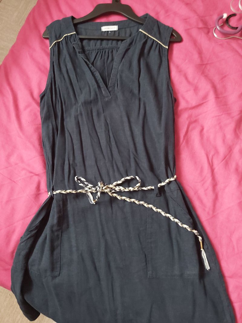 Robe en lin bleu