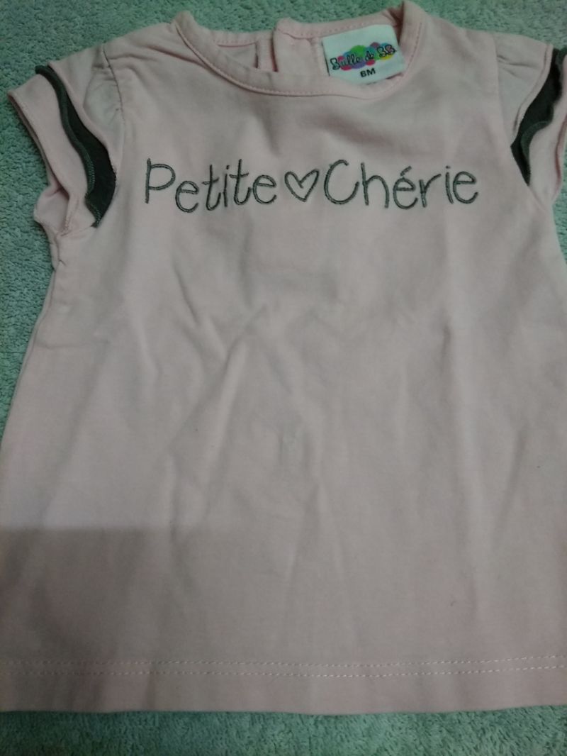 T-shirt manches courtes bébé fille 6 mois