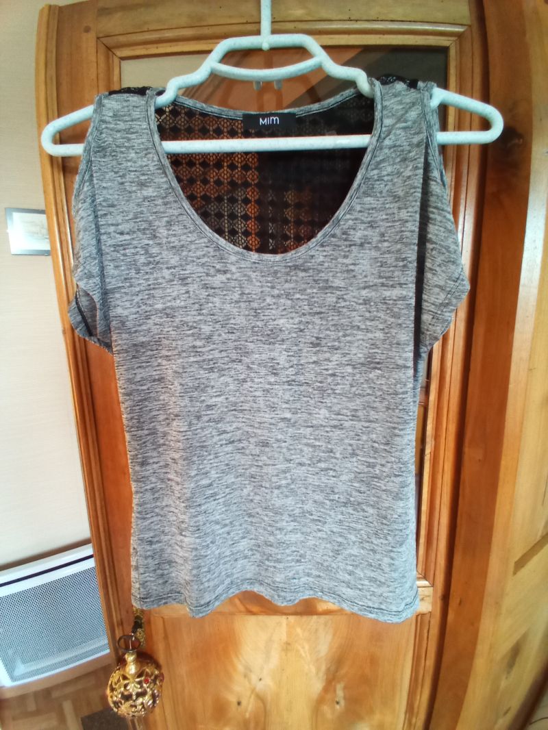 Tee shirt manches courtes gris moyen