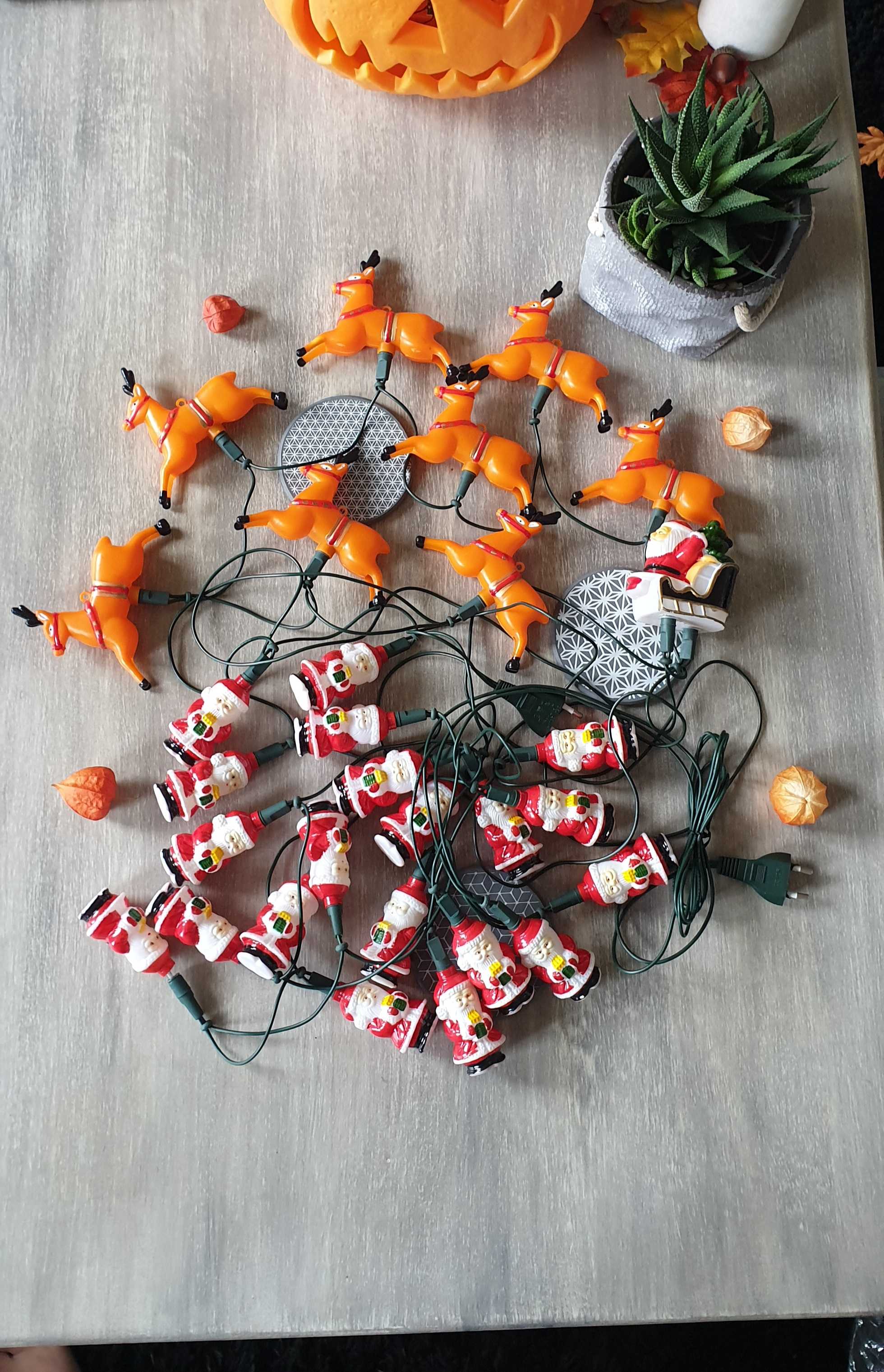 Lot de 2 guirlandes figurine lumineuse de Noël neuves