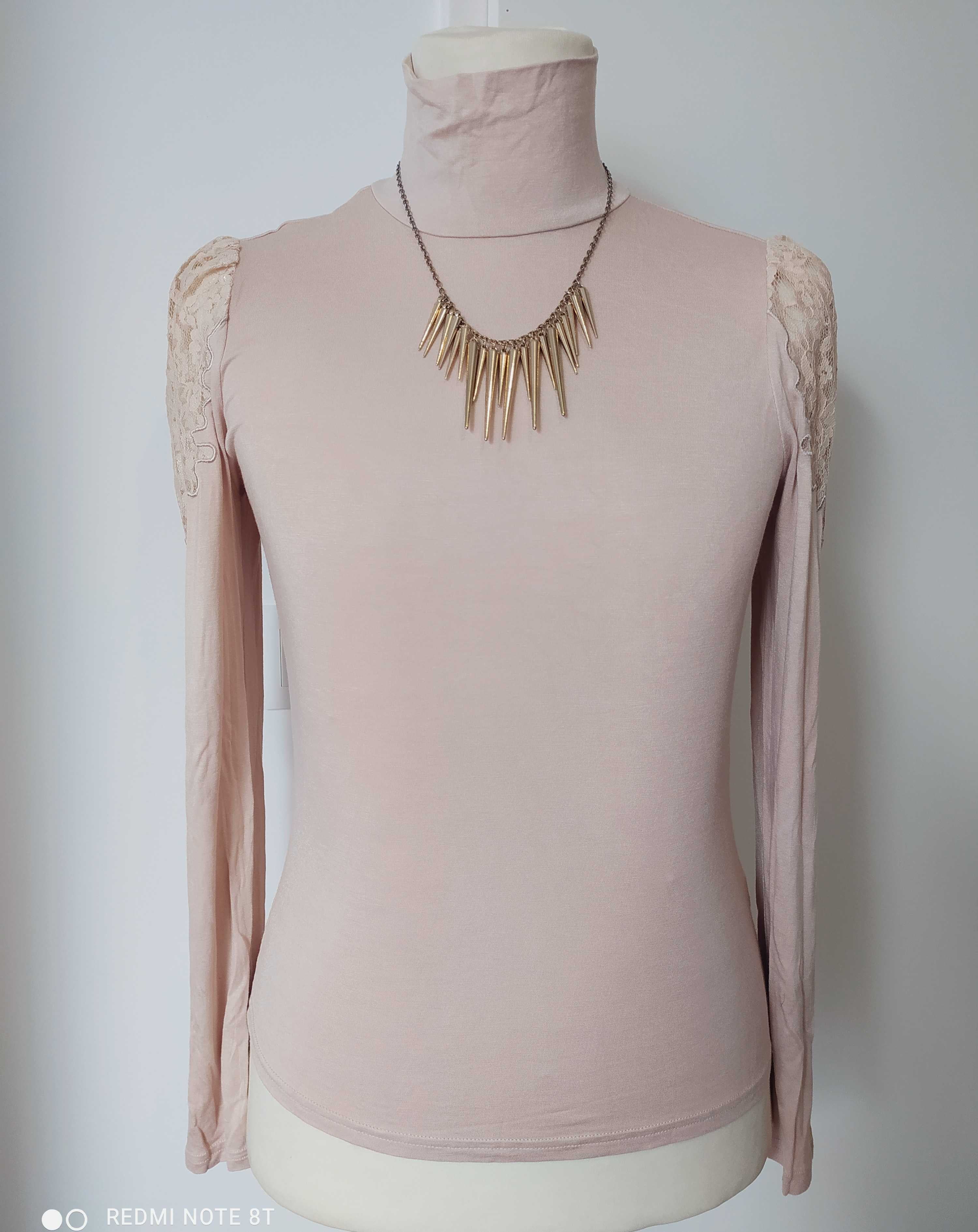 Sous-pull col cheminée beige nude avec dentelle Sinequanone