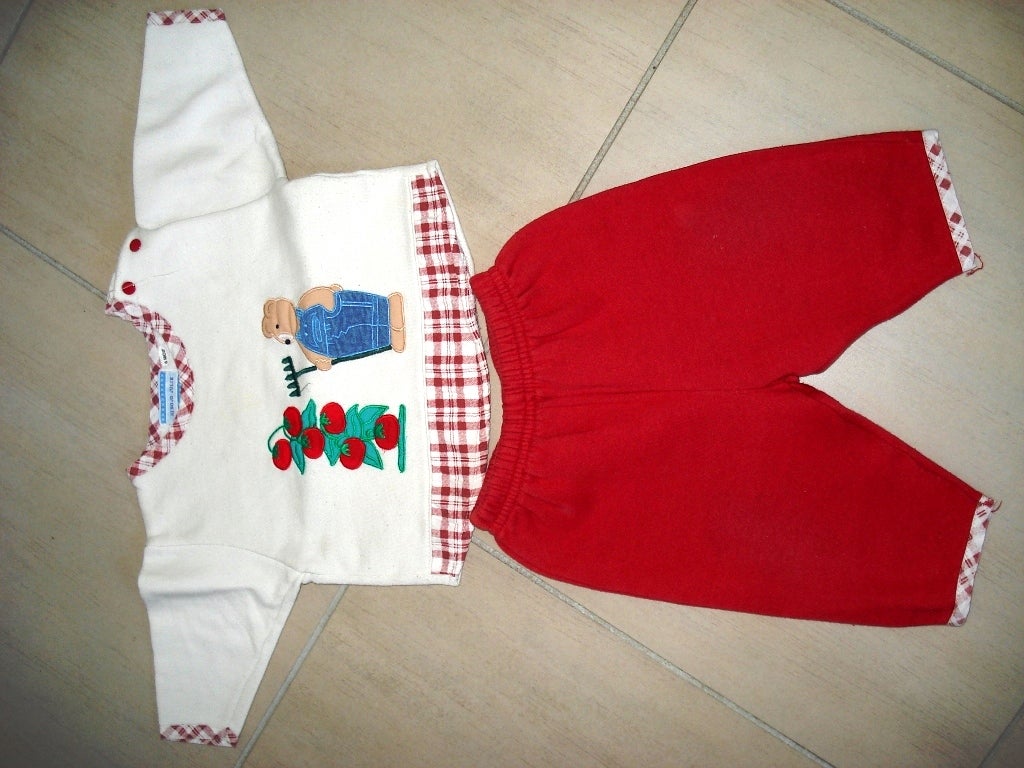 Ensemble ourson jardinier - Taille 6 mois