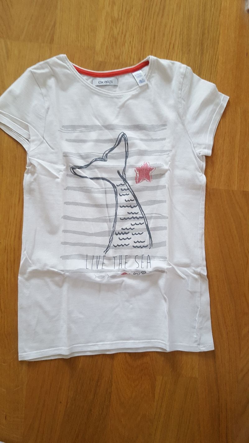 tee shirt  fille manches courtes 8 ans
