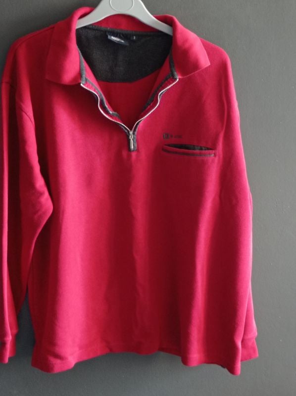 Polo manches longues rouge
