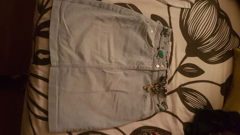 jupe en jean ceinture décorative breal t38