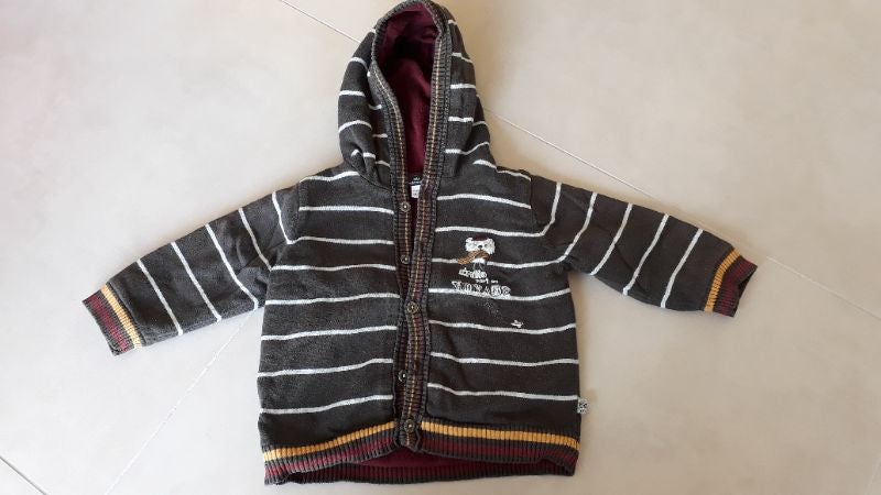 Pull gilet boutonné à capuche 18M Sergent Major-TBE
