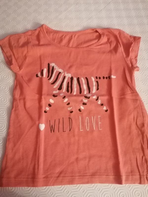 Beau tee-shirt comme neuf couleur abricot