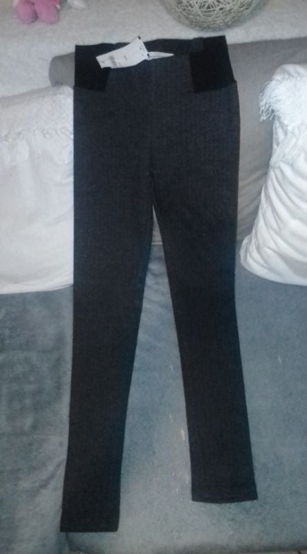 Pantalon stretch gris/noir t.XS