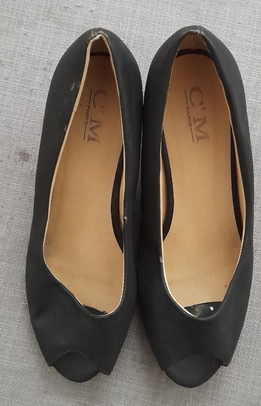 Ballerine à talons bout ouvert