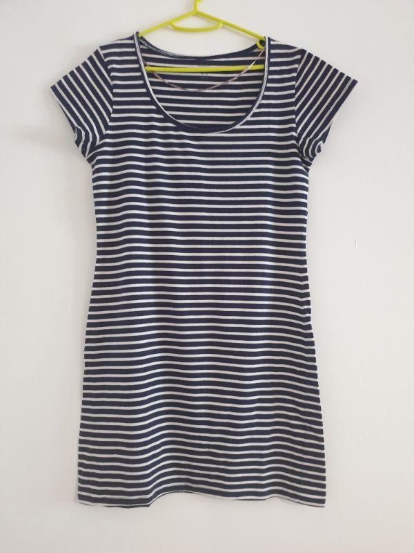 T shirt long marinière bleu blanc kiabi L