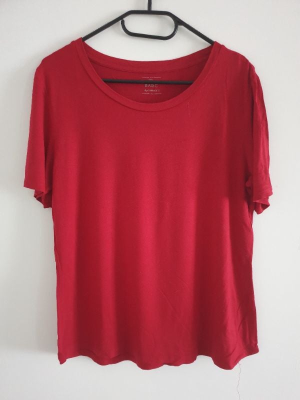 T shirt rouge uni camaieu