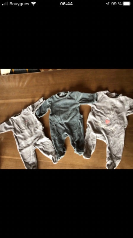 Lot 3 pyjamas velours 3 mois