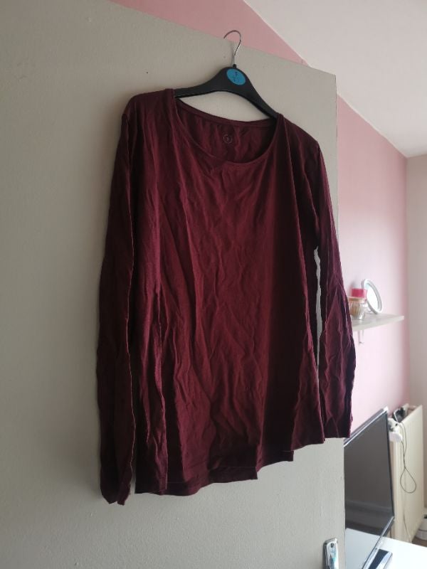 T-shirt manches longues bordeaux