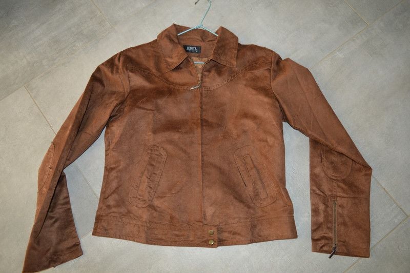blouson en suédine marron