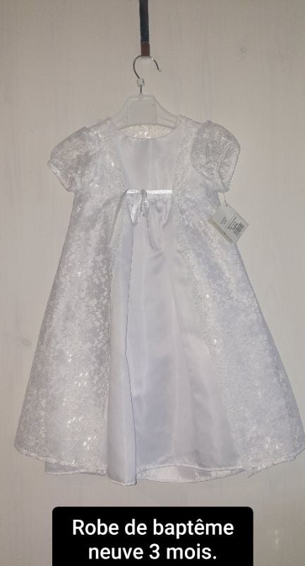 Be ensemble de baptême 2 pièces blanche taille 3 mois