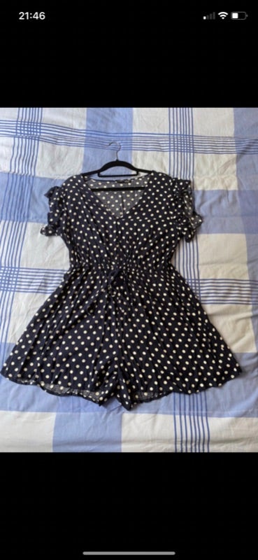 Combinaison bleu à pois blanc