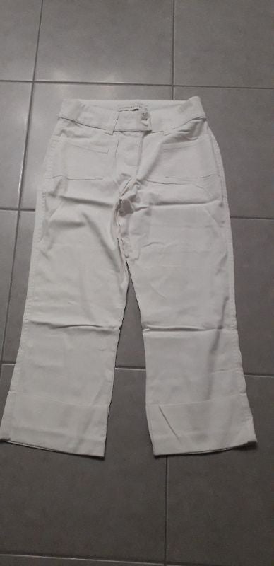 Pantacourt ecru blanc