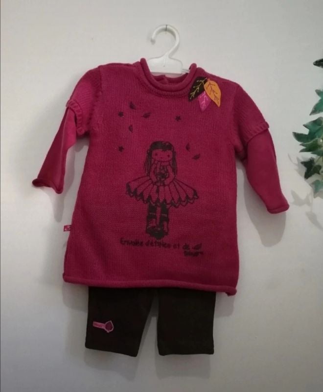 Ensemble bébé fille laine neuf