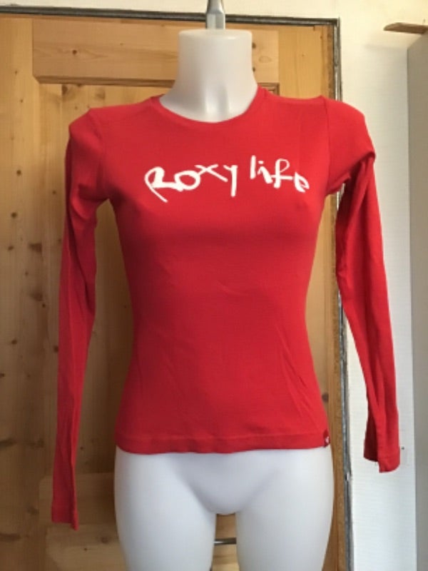 Tee shirt rouge / blanc manches longues «Roxy Life » vintage 90s Roxy