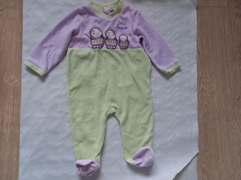 Dors bien pyjama mauve et vert 12 mois