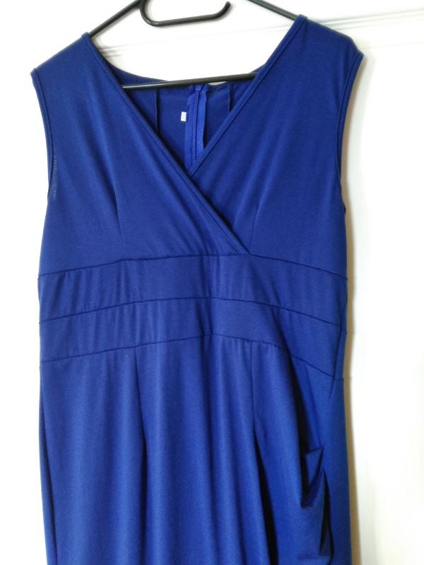Robe extensible bleu zip dos en XXL