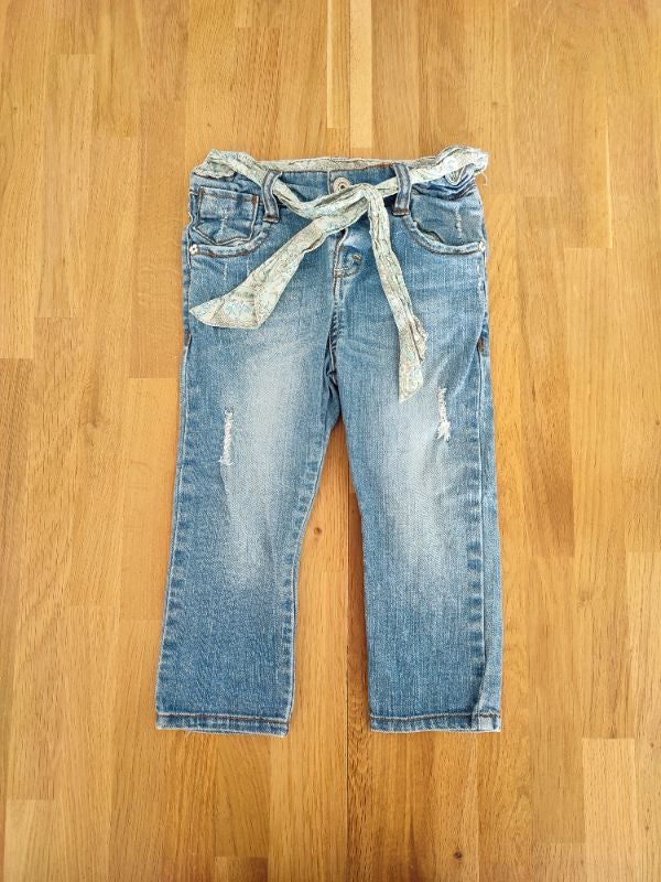 Jean Zara ceinture foulard fille 12/18 mois