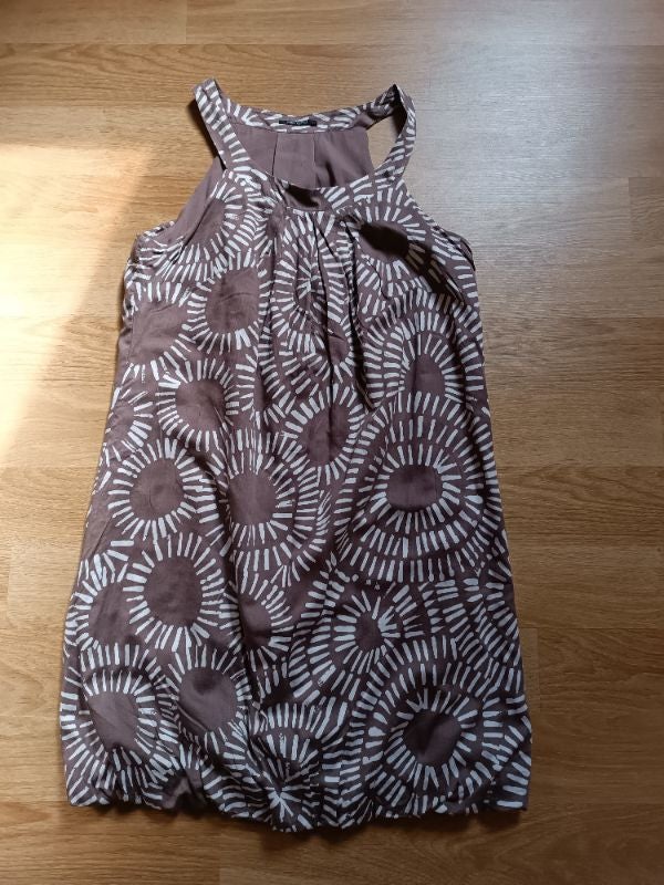 Robe marron et blanche 40 Xanaka