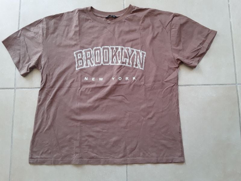 T-shirt MC over size marron femme S SHEIN TBE