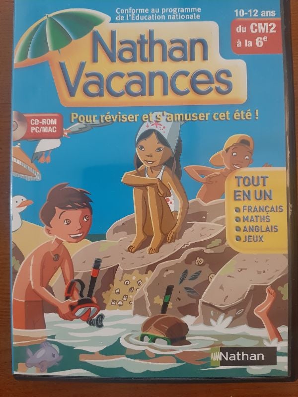 Jeu CD rom Nathan vacances du cm2 à la 6 ème