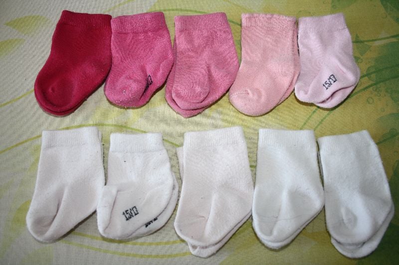 9 paires de chaussettes unies en coton en 15/17