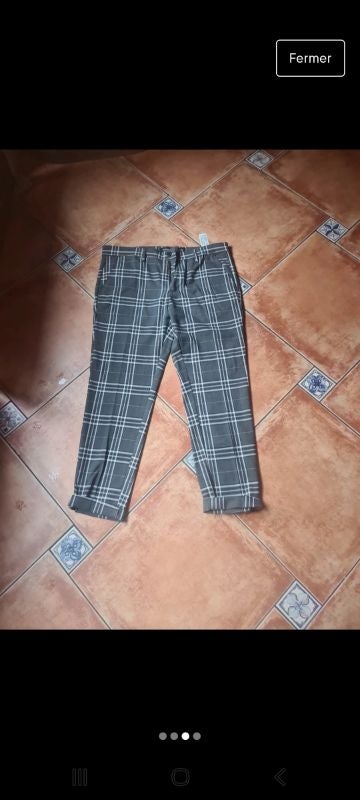 Pantalon à carreaux fluide