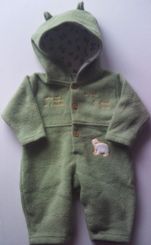 Combinaison à capuche vert taille naissance marque Auchan