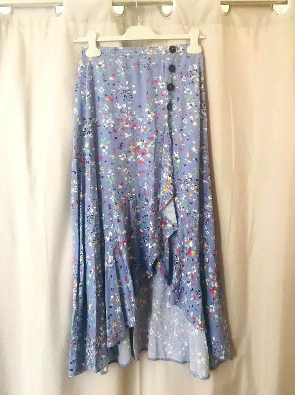 Jupe longue fleurie bleue Asos 36