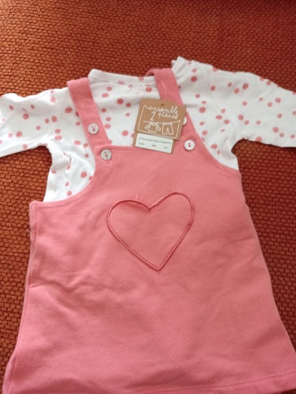 Ensemble robe/salopette fille 3 mois