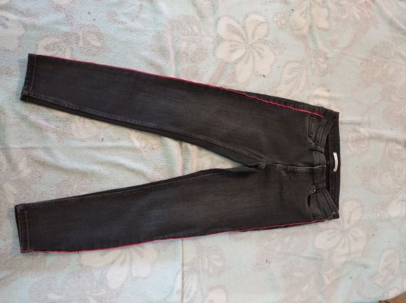 Jeans slim camaïeu taille 36 gris et rouge