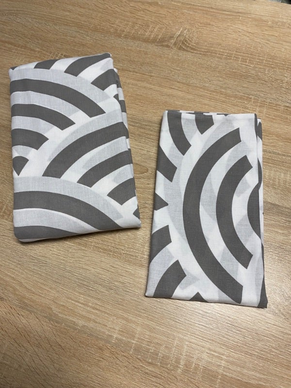 Housse de couette 1 personne avec 1 taie d’oreiller gris et blanc