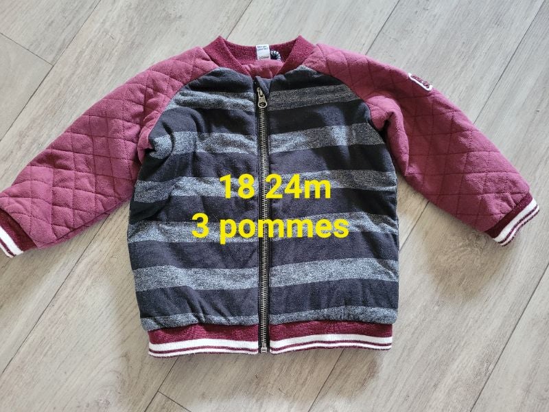 Veste zippée 18 24m