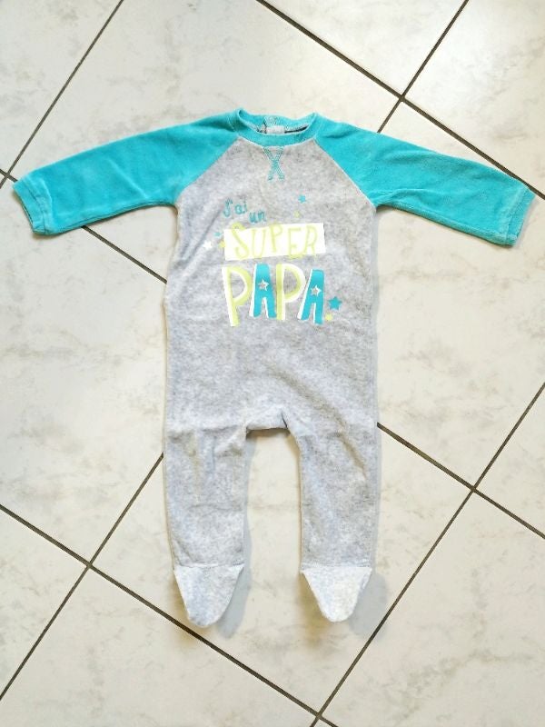 Pyjama grenouillère barboteuse Gémo 12 mois