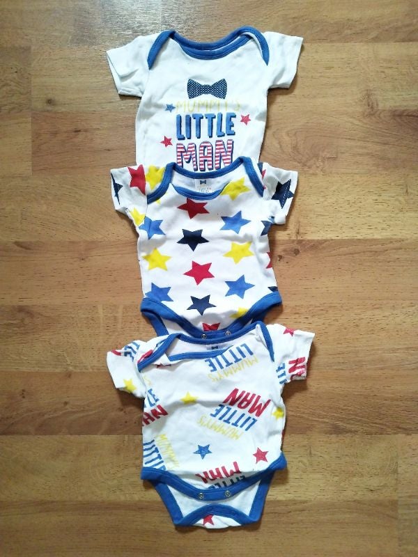 Lot de 3 bodies manches courtes Naissance