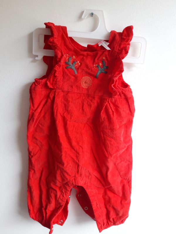 Salopette rouge en velours fête de fin d'année