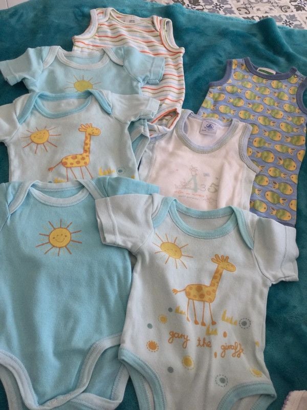 lot 7 bodies vertbaudet tex petit bateau ect 3 mois tbe body