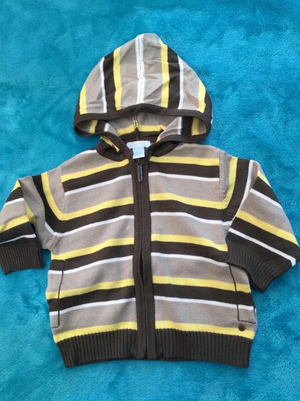 gilet fin à capuche obaibi 6 mois 100% coton neuf