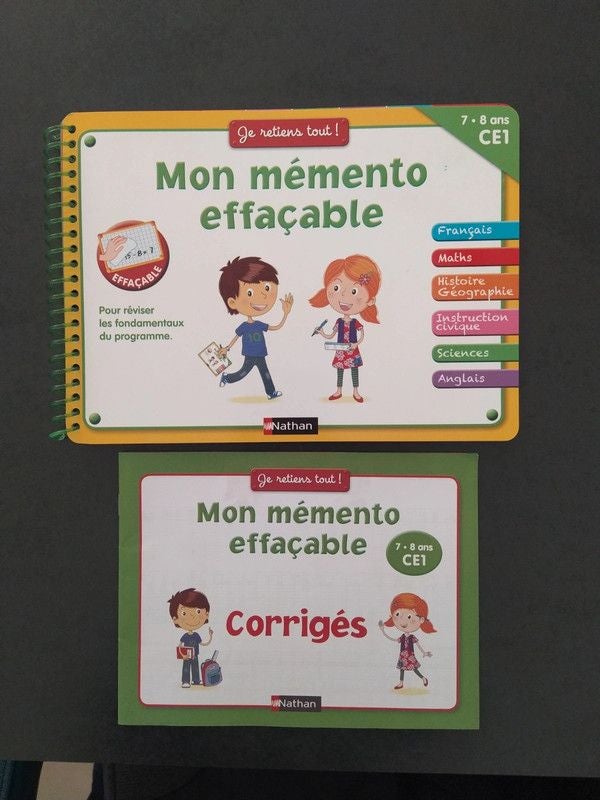 Mémento effaçable CE1 - 7/8A
