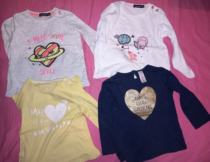Lot de 4 tee shirt fille 24 mois
