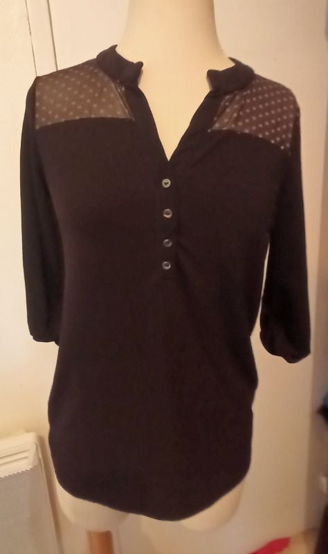 Blouse dentelle cache cache S