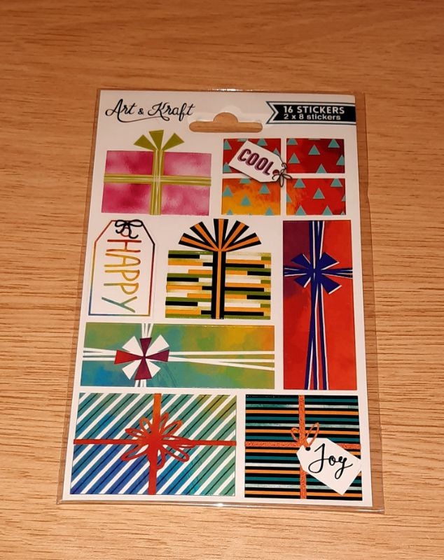 Set neuf de 2 x 8 stickers cadeaux
