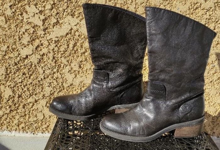 bottes cuir noir calvin klein 38