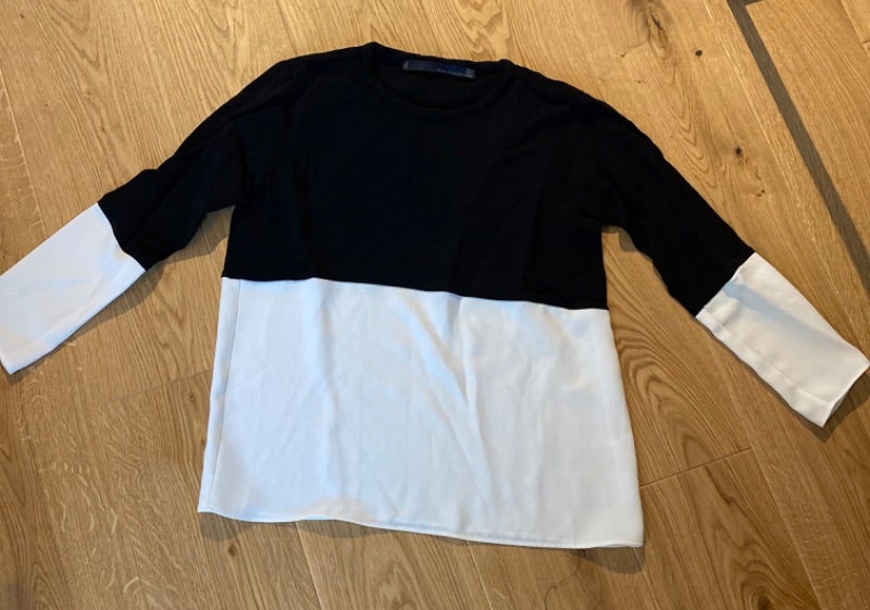 Tunique large noire et blanche Zara Woman taille XS