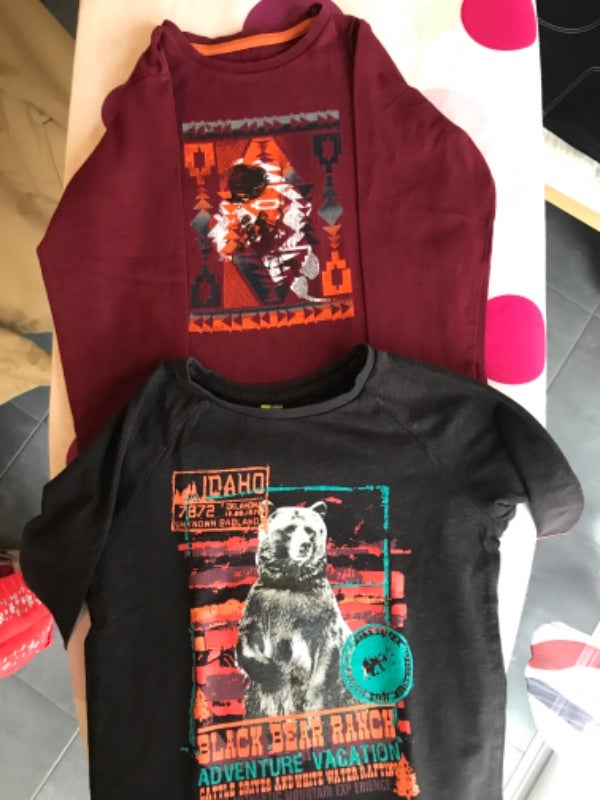 2 t shirts manches longues
