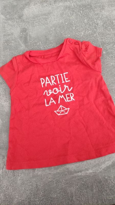 Tee-shirt manches courtes bébé fille 3 mois